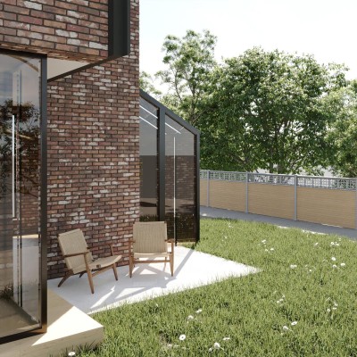 Horizontal Cheadle Panel With Steel/Aluminum Posts - 1200mm Height